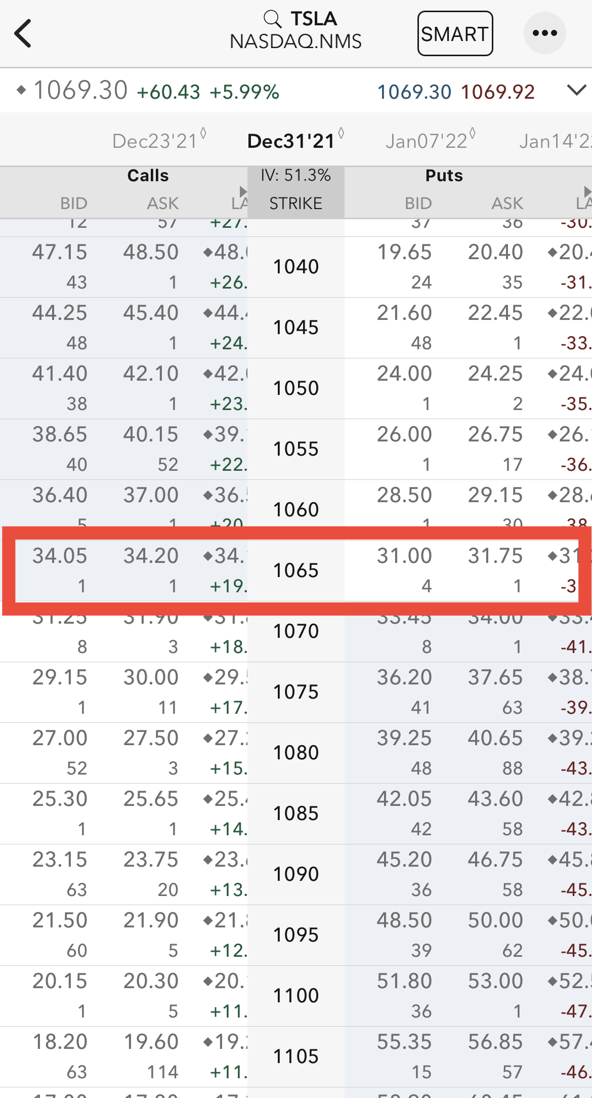 tsla option chain